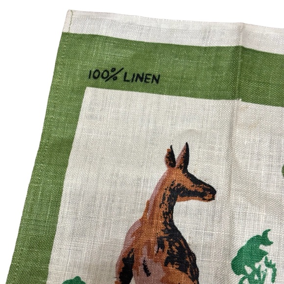 Australiana Souvenir Map 100% Linen Tea Towel Cloth Designed In Australia 31”x20 - Picture 6 of 12